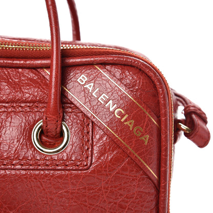 Balenciaga Agneau S Blanket Square Tote Rouge Brique 7 of 7