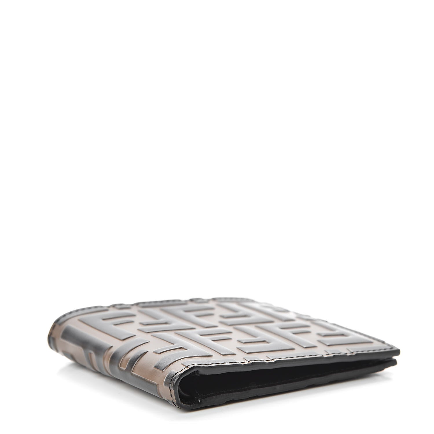 Fendi Vitello FF 1974 Embossed Bi-Fold Wallet Maya Black 4 of 8