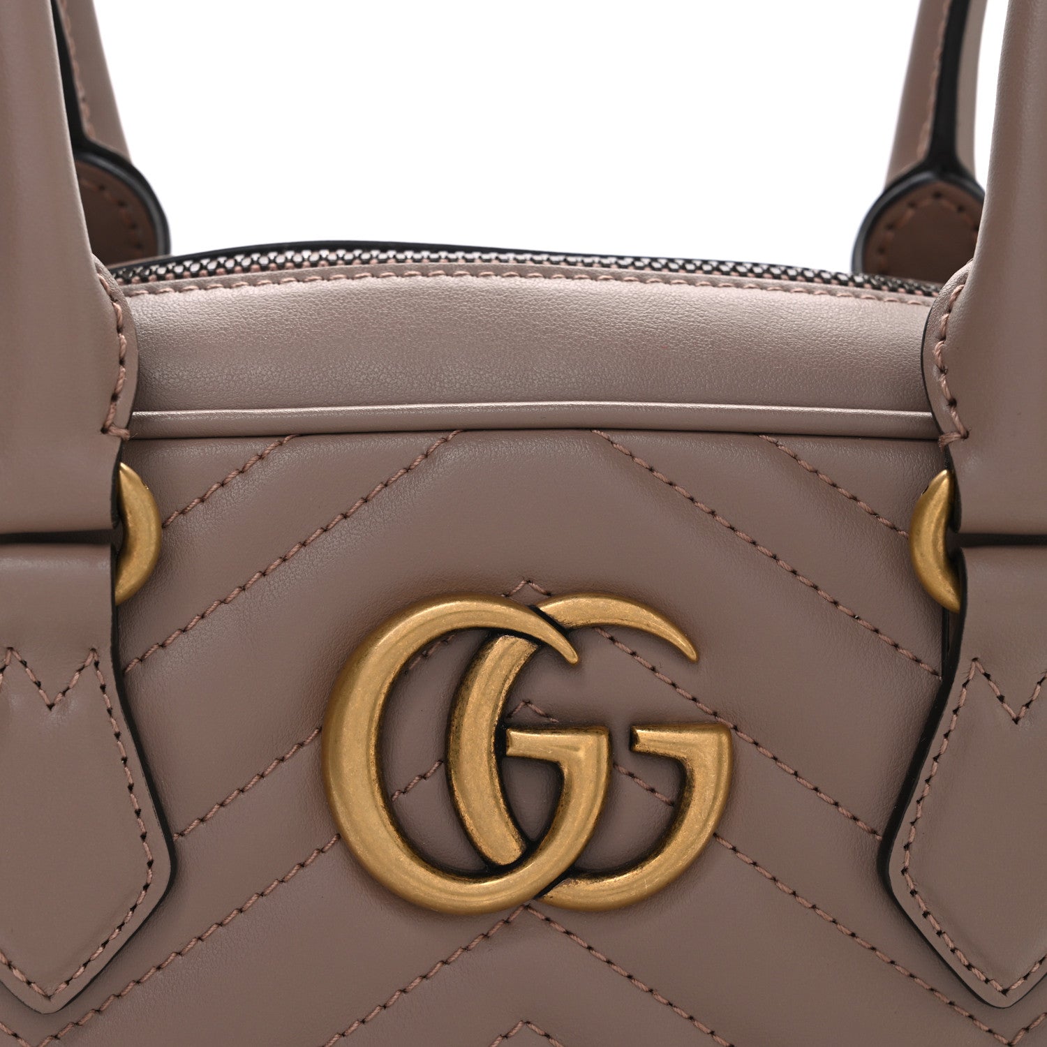 Gucci Calfskin Matelasse Small GG Marmont East West Shoulder Bag Porcelain Rose 8 of 10