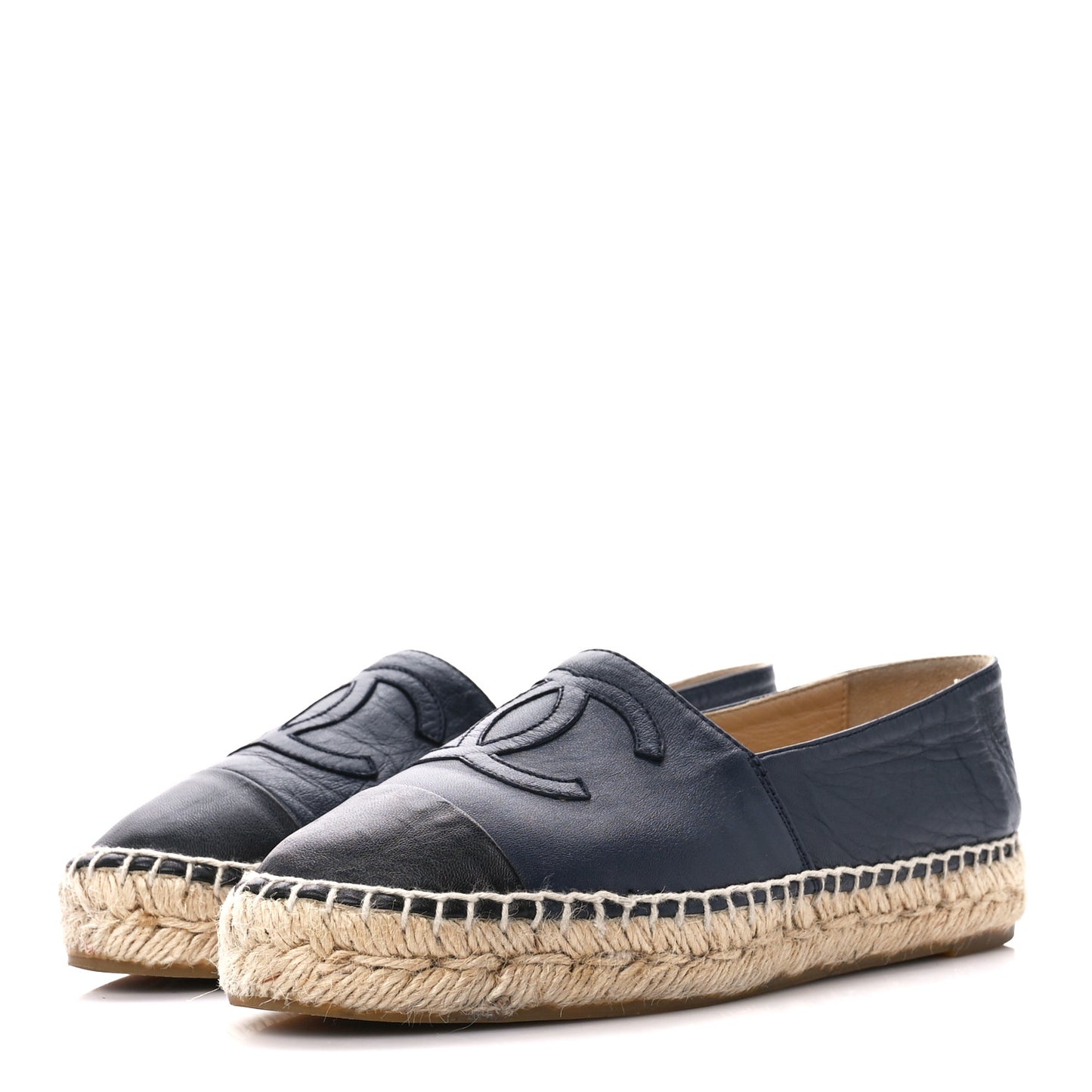Lambskin CC Espadrilles 35 Navy Black