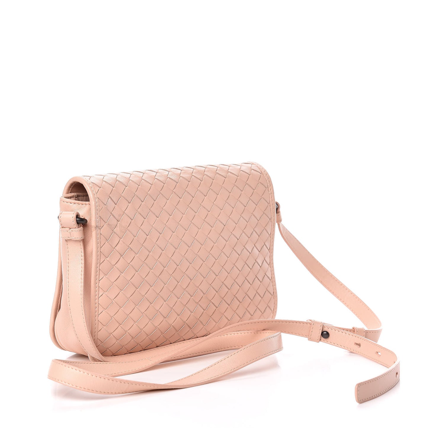 Nappa Intrecciato Mini Flap Crossbody Lotus