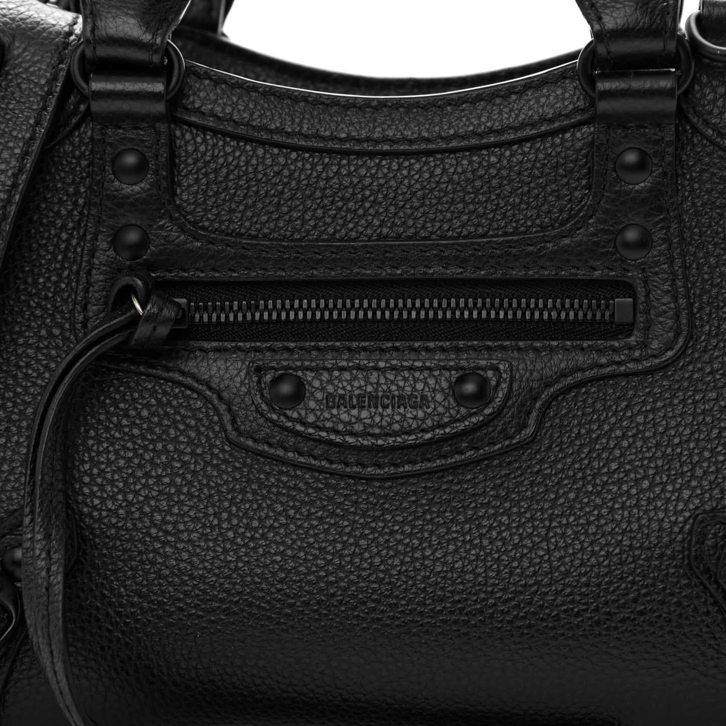 Grained Calfskin Neo Classic Black Hardware Mini City Black