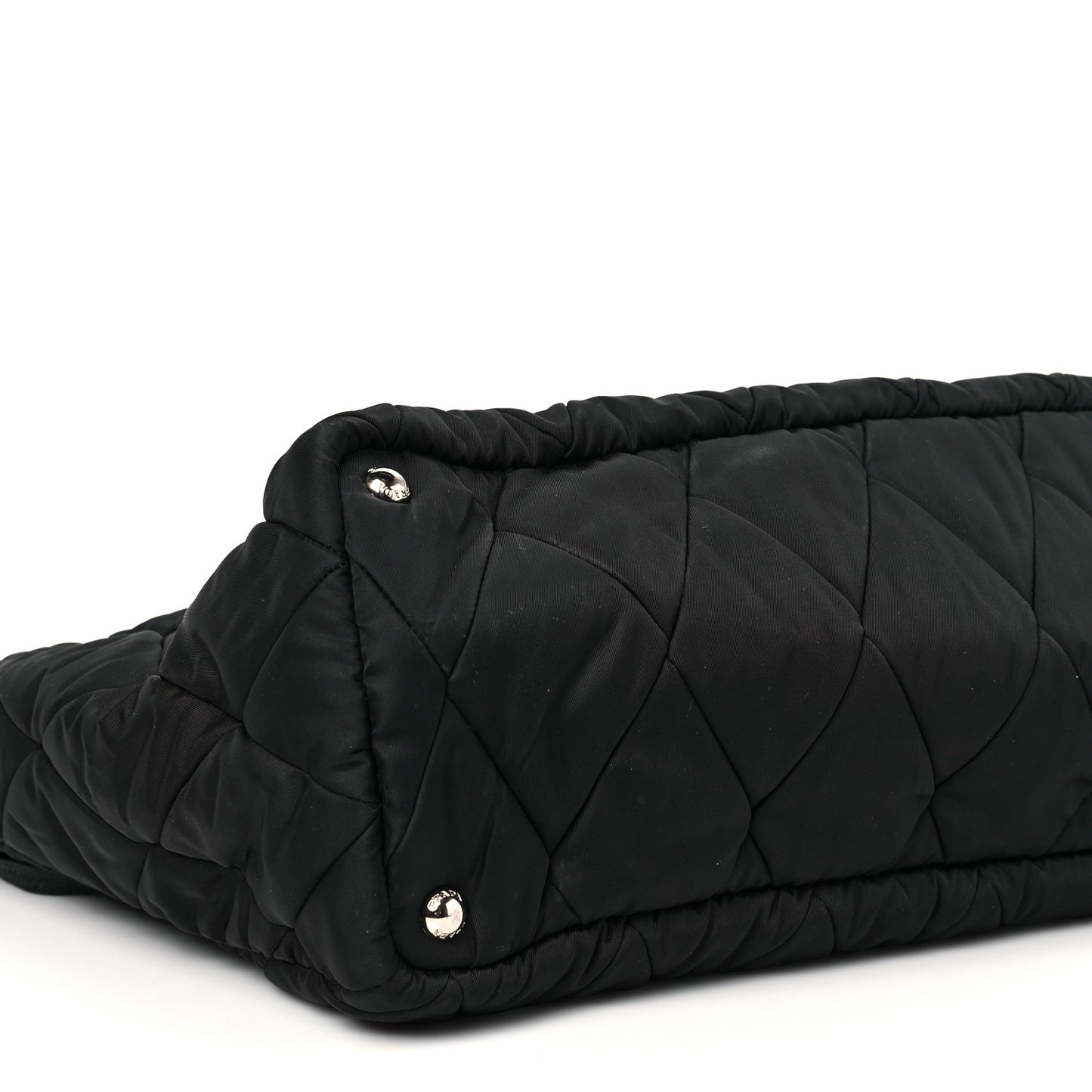 Tessuto Nylon Quilted Shopping Tote Black