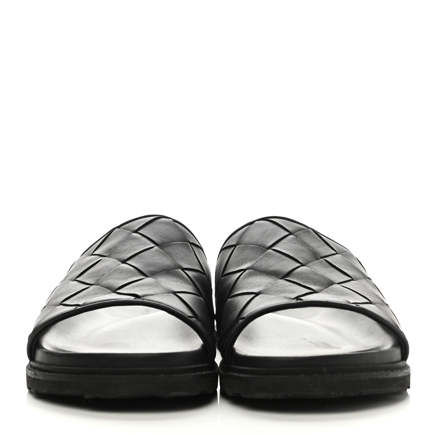 Bottega Veneta Nappa Intrecciato Mens Pool Sandals 45 Black 2 of 8