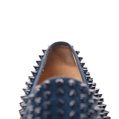 Christian Louboutin Velvet Spikes Mens Roller Boat Flats 45 Quartz 9 of 18