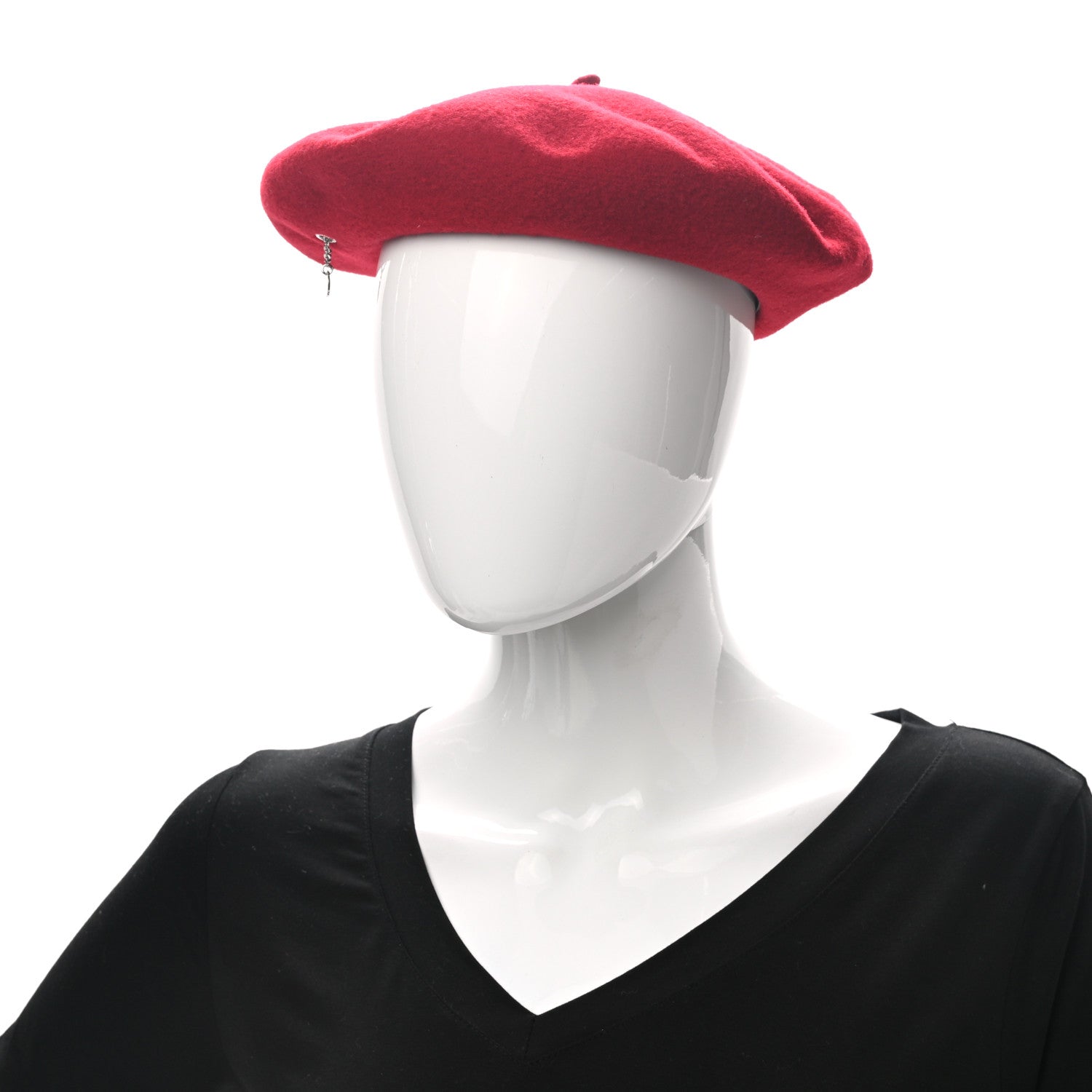Hermes Merinos Wool Felt Felicity Beret Hat 56 Passion 2 of 9
