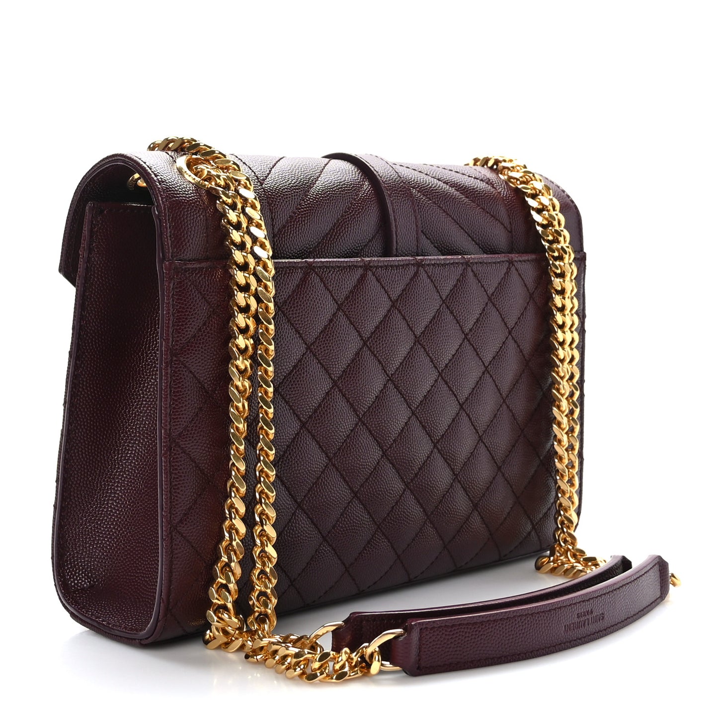 Grain De Poudre Textured Mixed Matelasse Medium Triquilt Monogram Satchel Rouge Legion