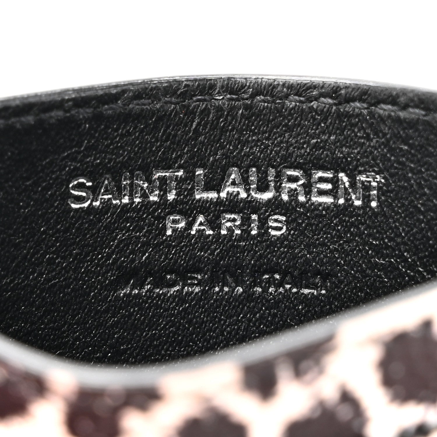 Saint Laurent Grain De Poudre Baby Cat Print Card Case White Black 6 of 9