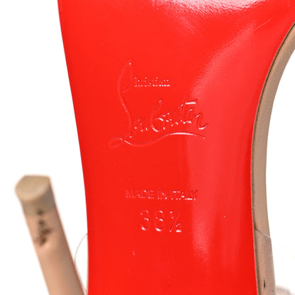 Christian Louboutin Nappa Shiny PVC Jonatina 100 Sandals 38.5 Nude 6 of 9