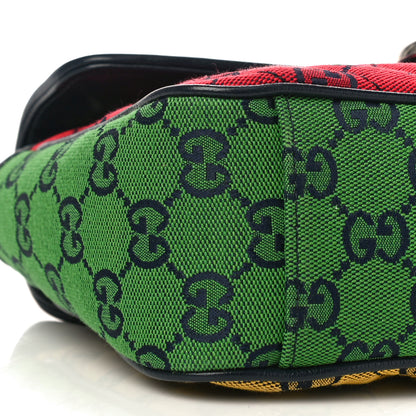 Gucci Monogram Multicolor Matelasse Diagonal Small GG Marmont Shoulder Bag Pink Blue Red Yellow Green 10 of 11