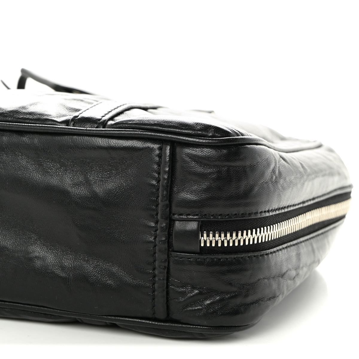 Prada Nappa Antique Medium Re-Edition 2001 Two Handle Bag Black 10 of 10