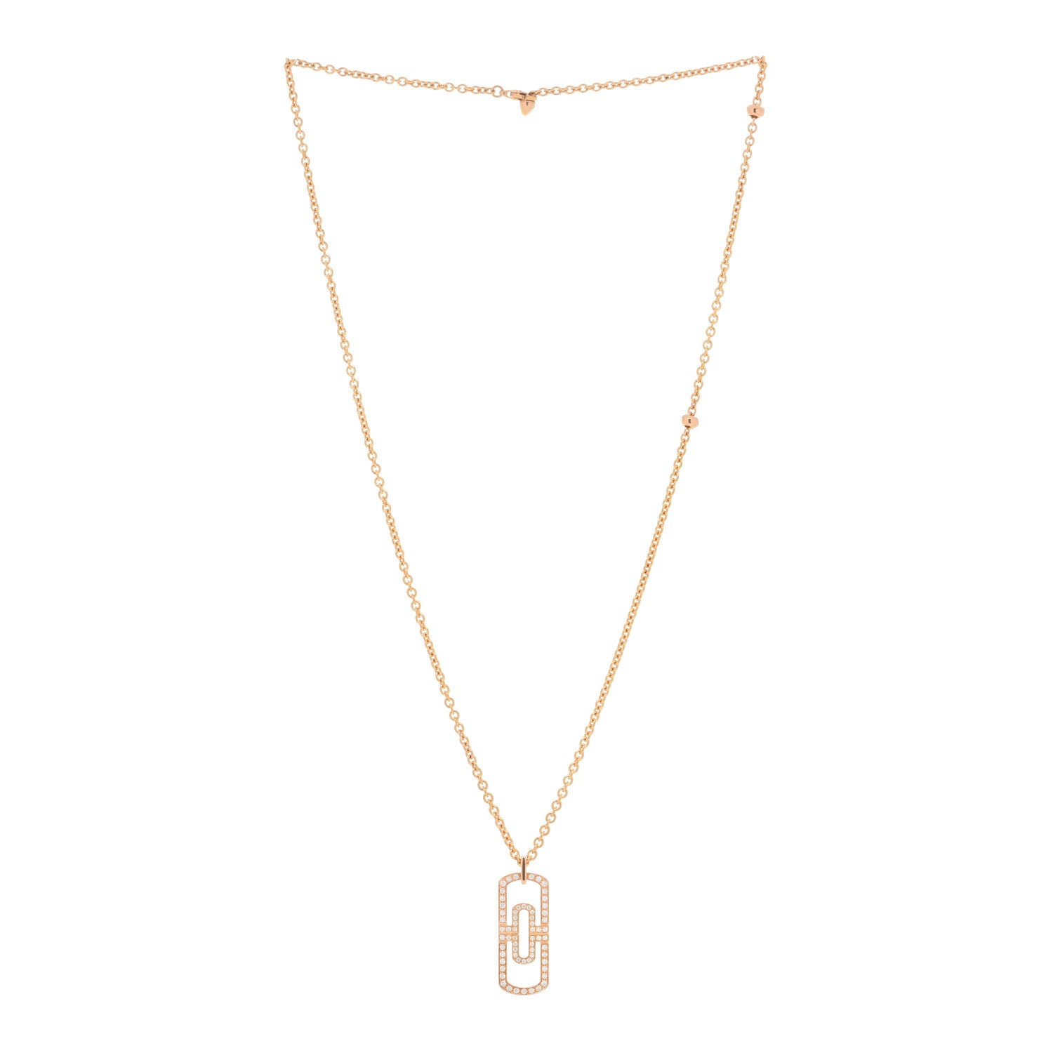 Bulgari 18K Rose Gold Diamond Parentesi Necklace 2 of 3