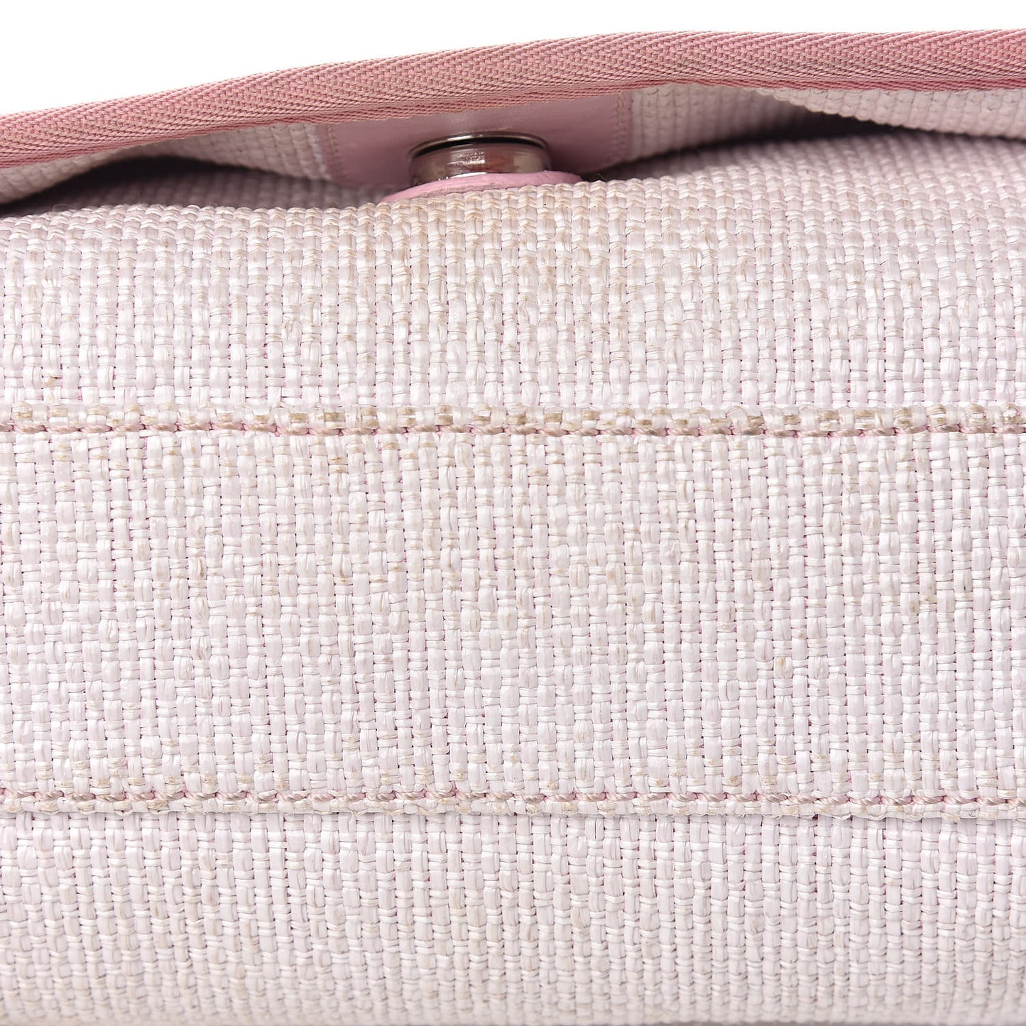 Woven Straw Raffia Small Deauville Messenger Light Pink
