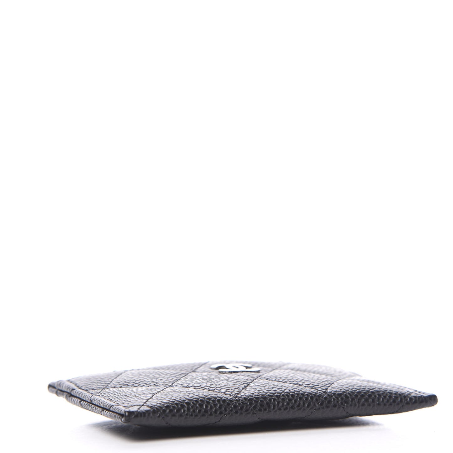 Caviar Quilted Card Holder Black