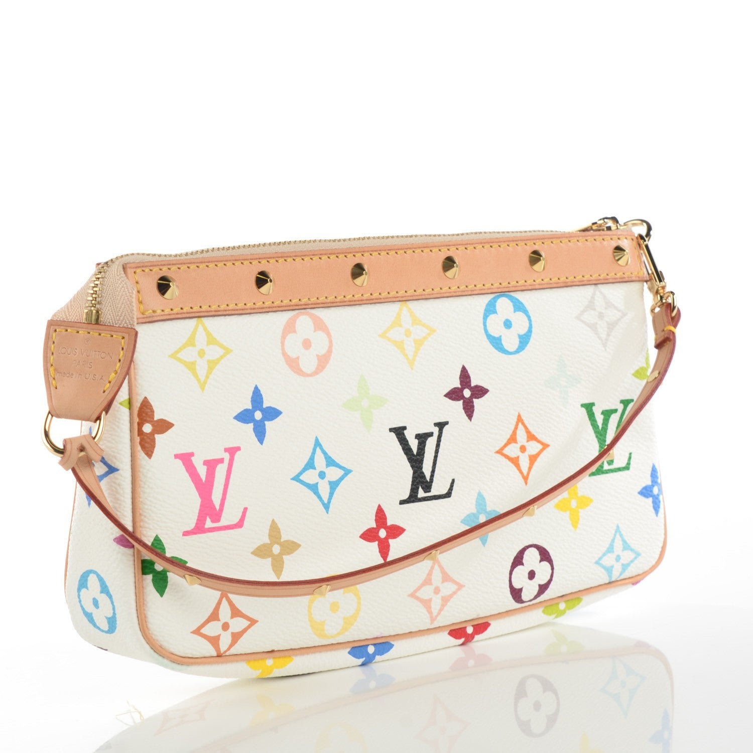 Louis Vuitton Monogram Multicolor Pochette Accessories White 3 of 8