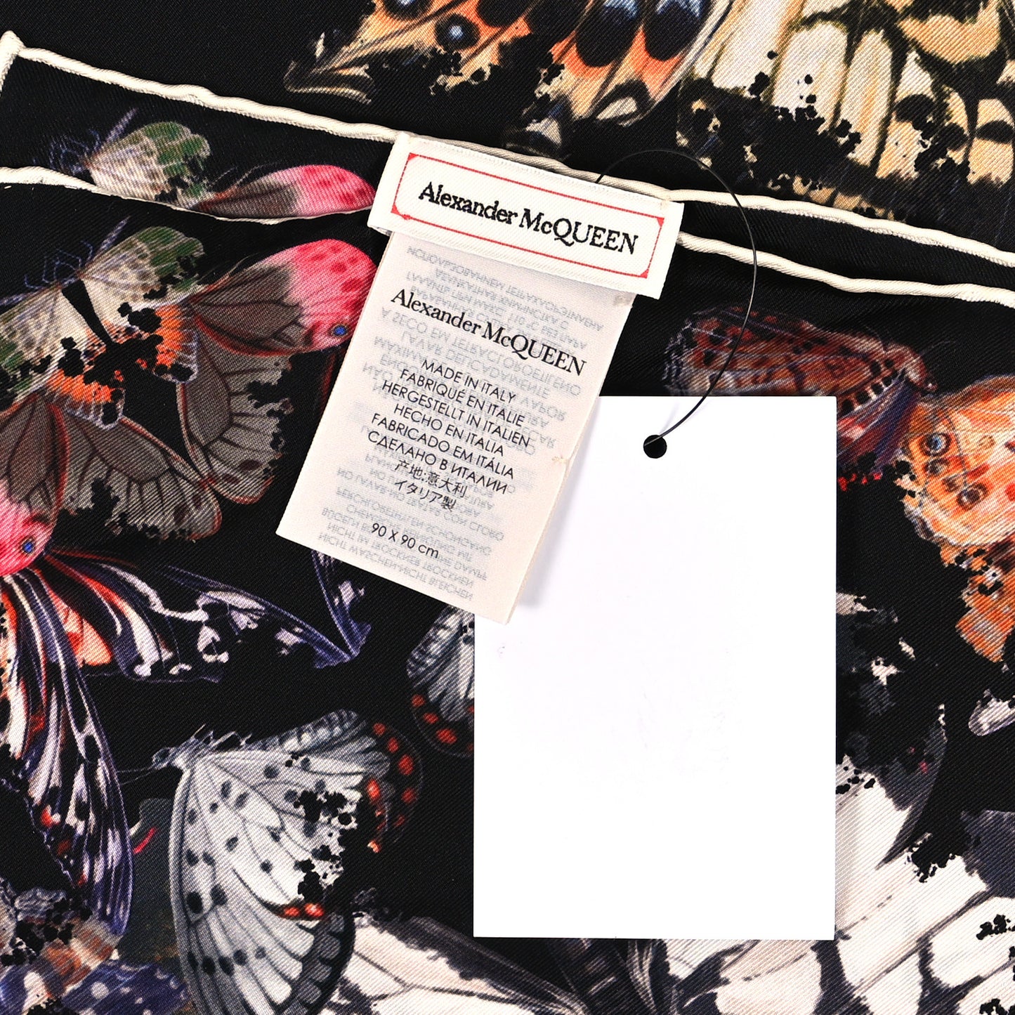 Silk Butterfly Decay Scarf Black Multicolor