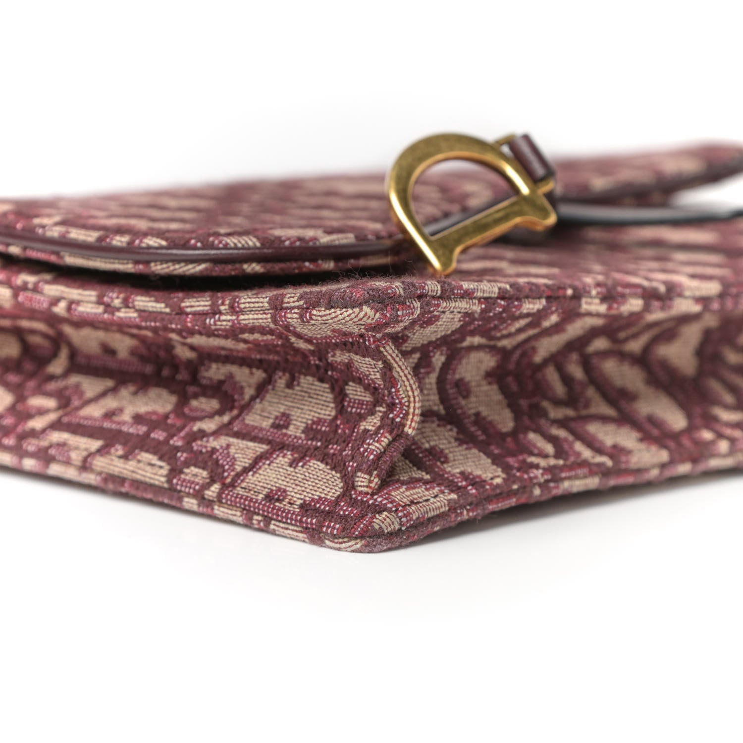 Christian Dior Oblique Saddle Chain Pouch Burgundy 9 of 11