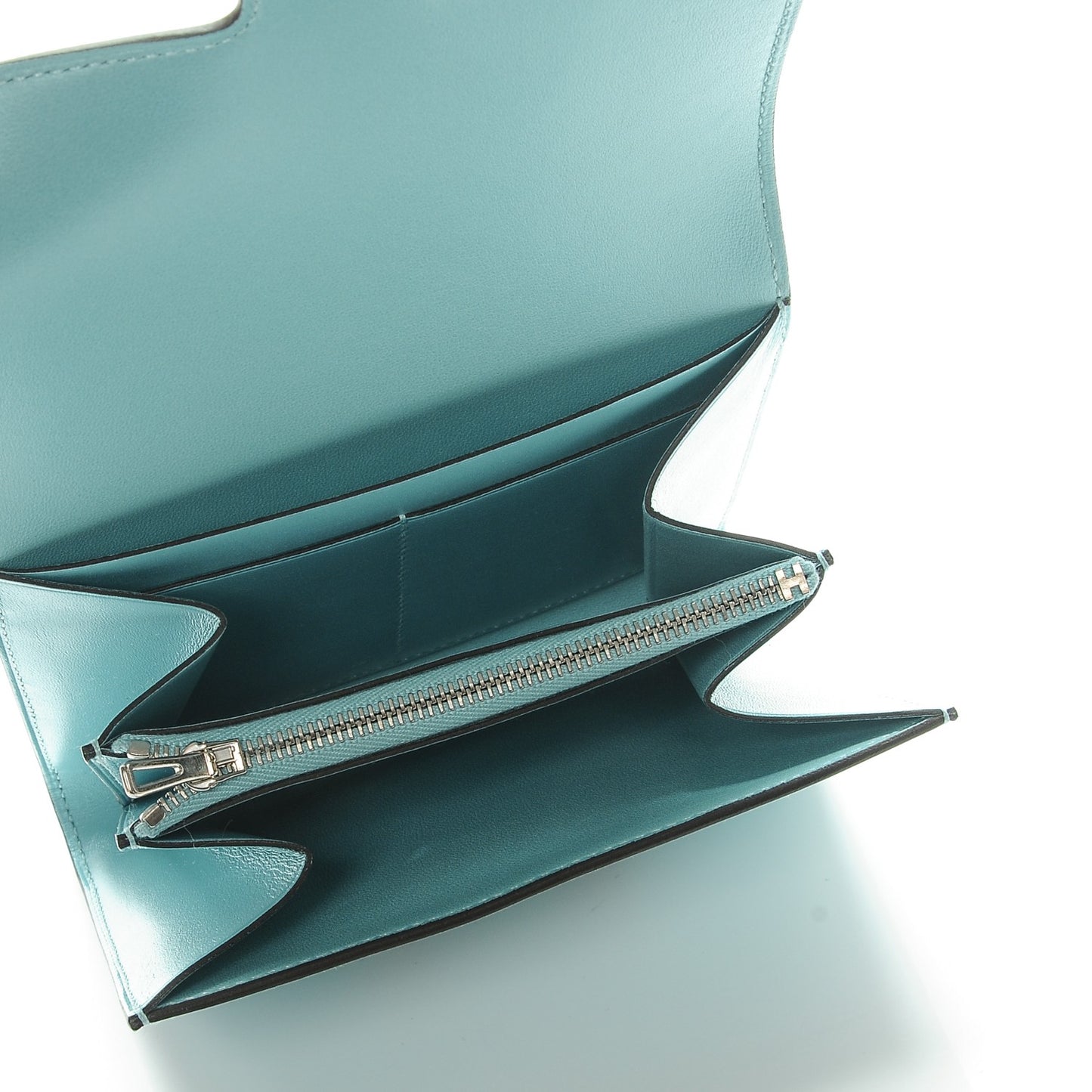 Tadelakt Lizard Constance Short Wallet Bleu Atoll Ficelle