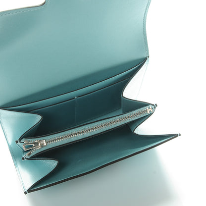 Hermes Tadelakt Lizard Constance Short Wallet Bleu Atoll Ficelle 5 of 7