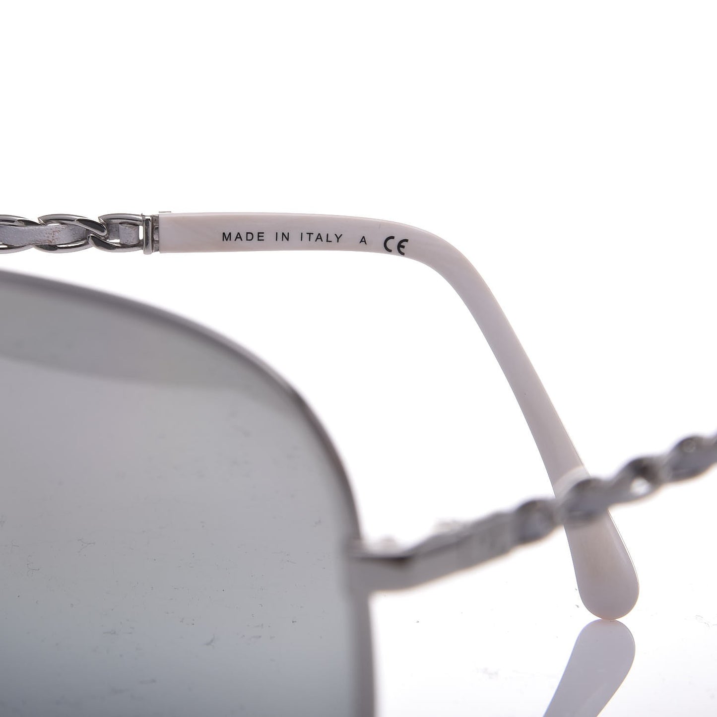 Lambskin Aviator Chain Sunglasses 4194-Q Silver