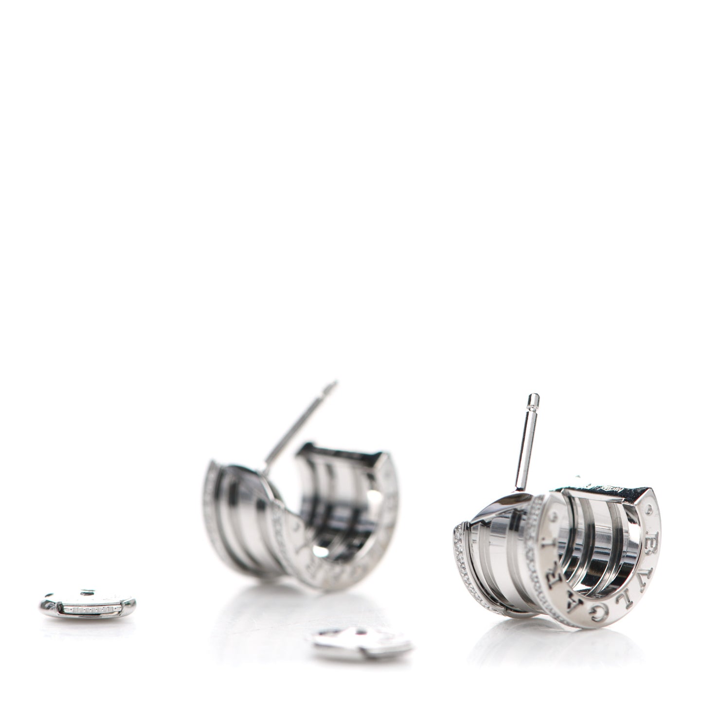 18K White Gold Diamond B.Zero1 Hoop Earrings