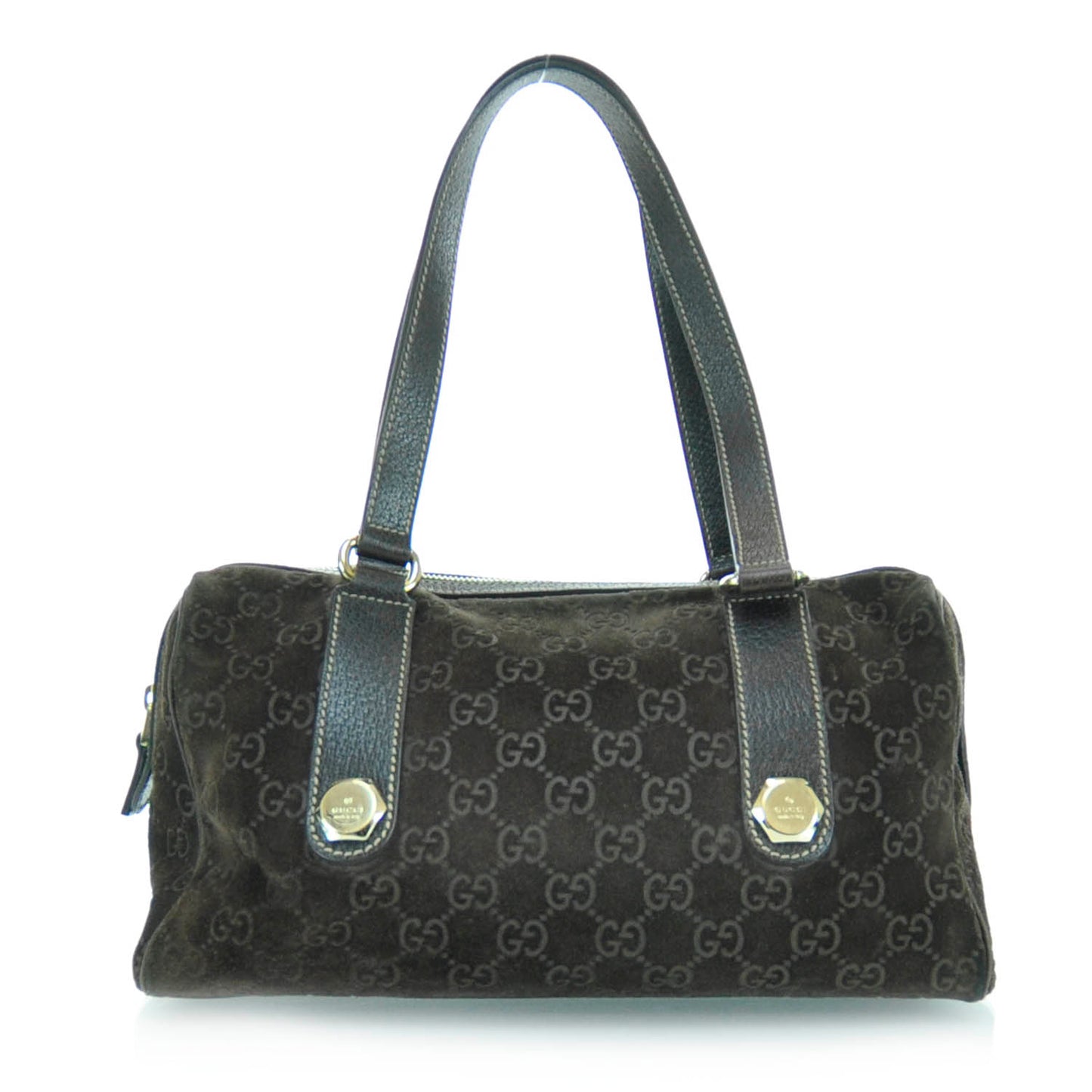 Guccissima Suede Charmy Small Boston Brown