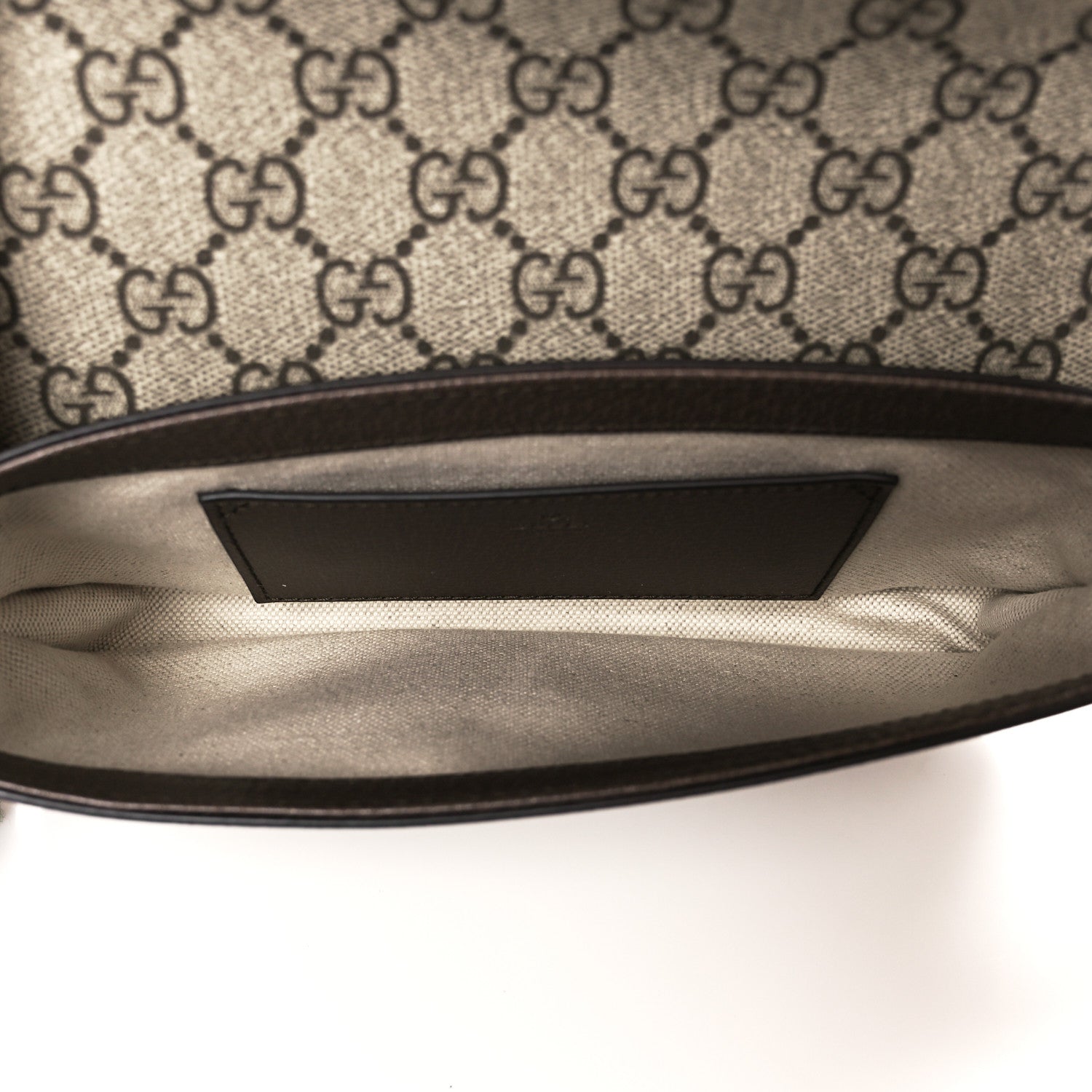 Gucci GG Supreme Monogram Textured Dollar Calfskin Web Mini Ophidia Envelope Shoulder Bag Beige Ebony New Acero 5 of 11