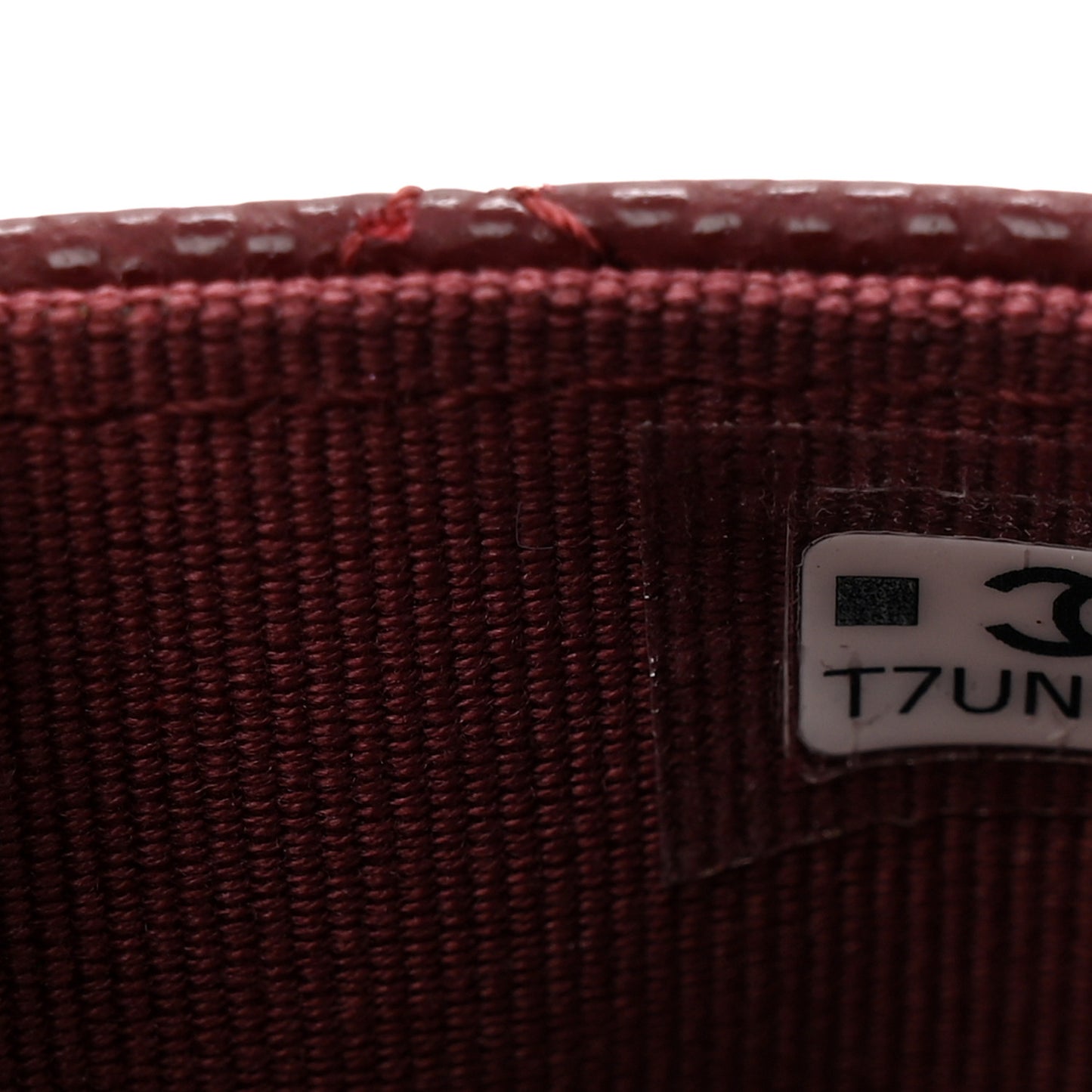 Caviar Quilted Flap Card Holder Wallet Burgundy