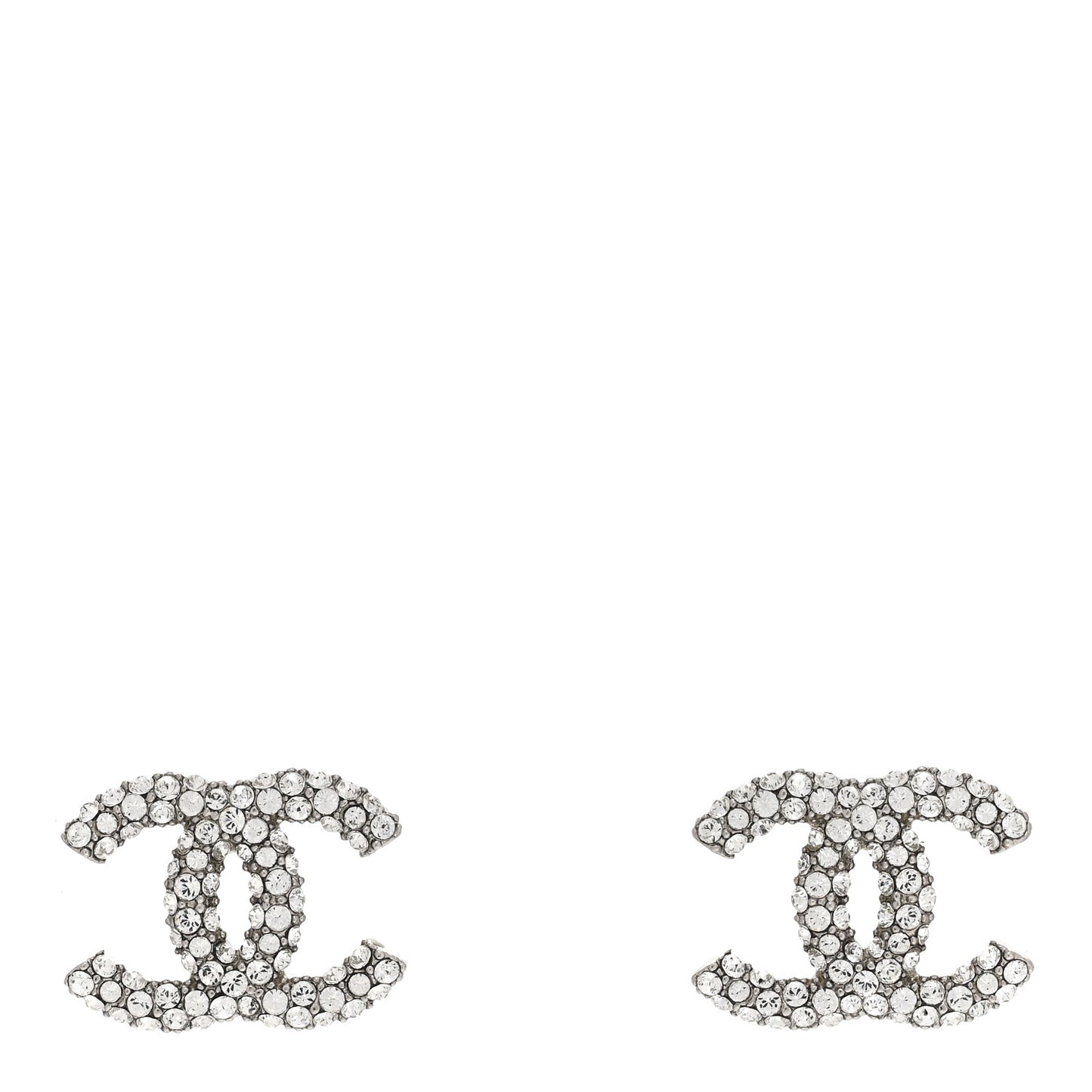 Crystal CC Earrings Silver