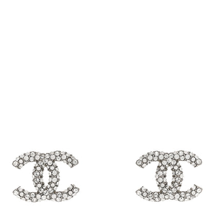 Chanel Crystal CC Earrings Silver 1 of 4