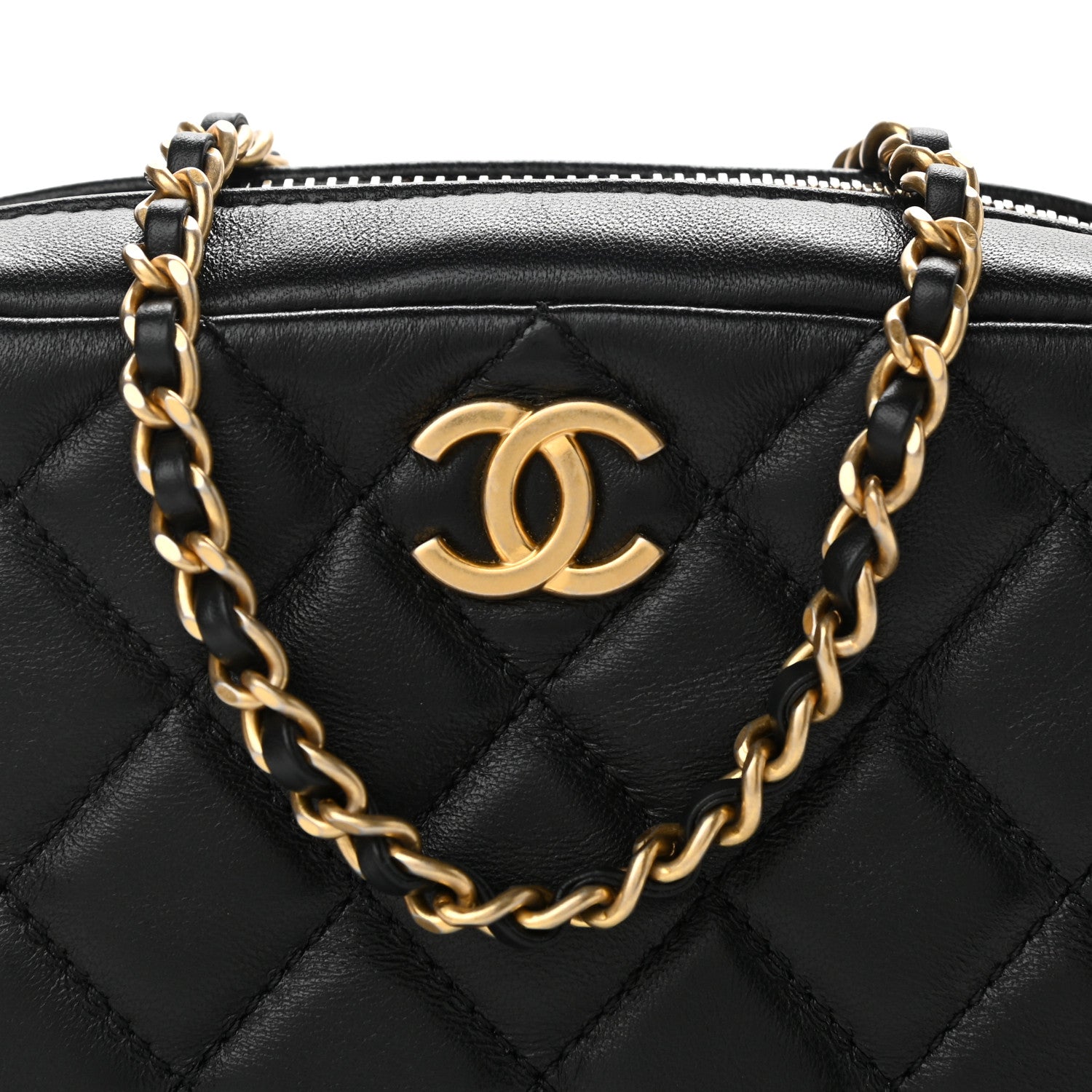 Chanel Lambskin Quilted CC Pearl Crush Camera Case Black 10 of 11