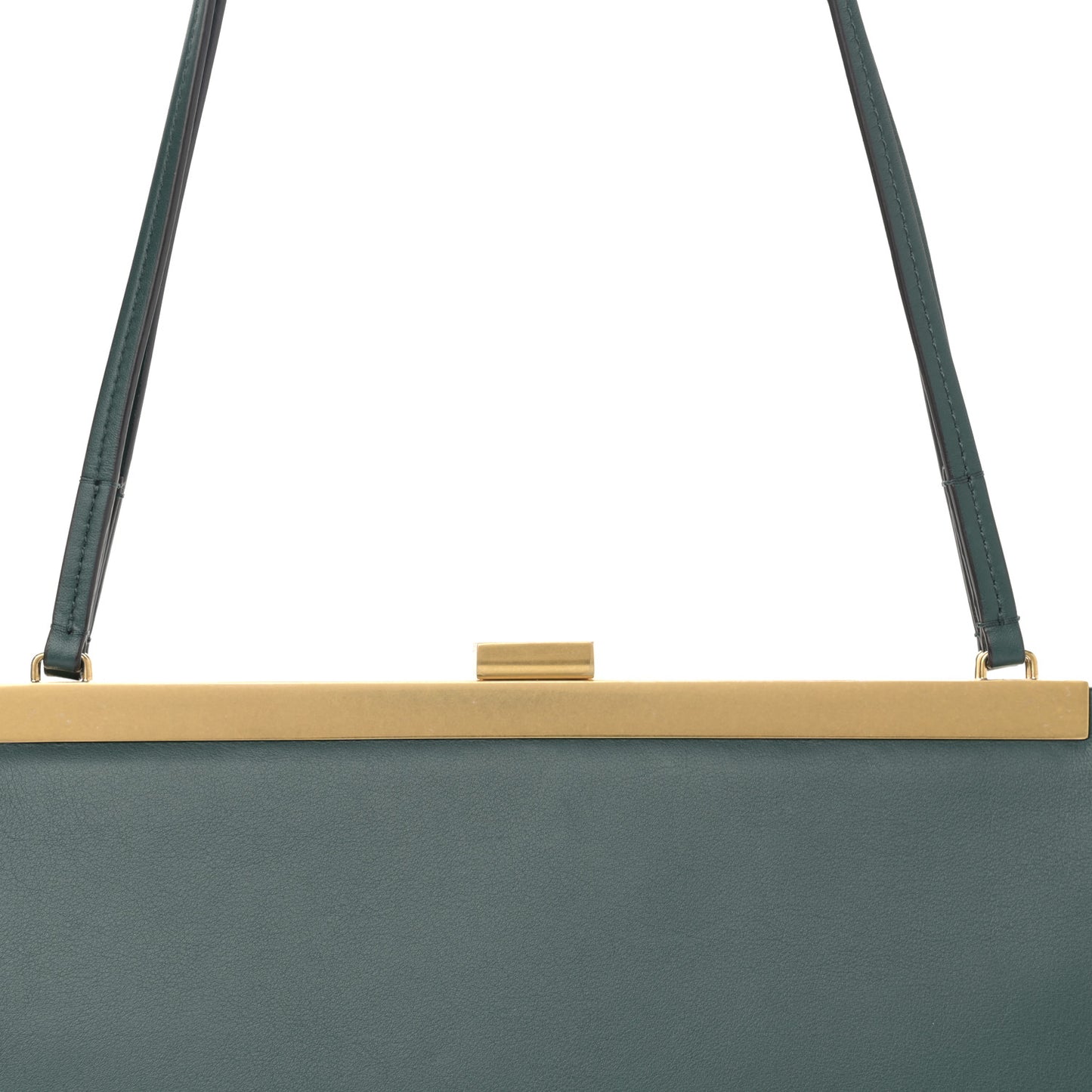 Smooth Calfskin Medium Clasp Shoulder Bag Forest