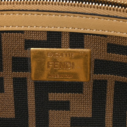 Fendi Raffia Vitello Grace FF Crochet Baguette Natural Black Paglia 6 of 10
