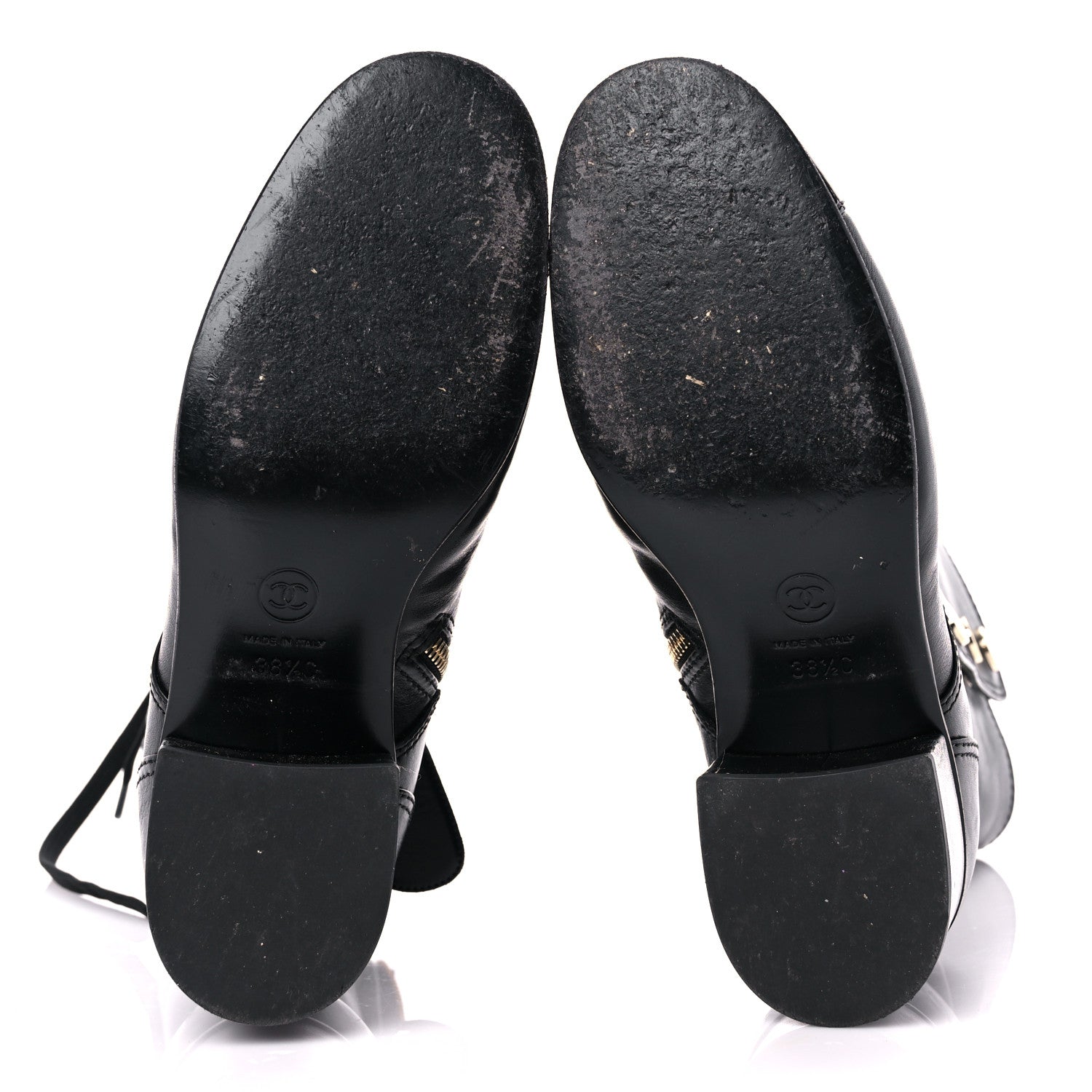 Chanel Calfskin Patent Cap Toe Boots 38.5 Black 5 of 14