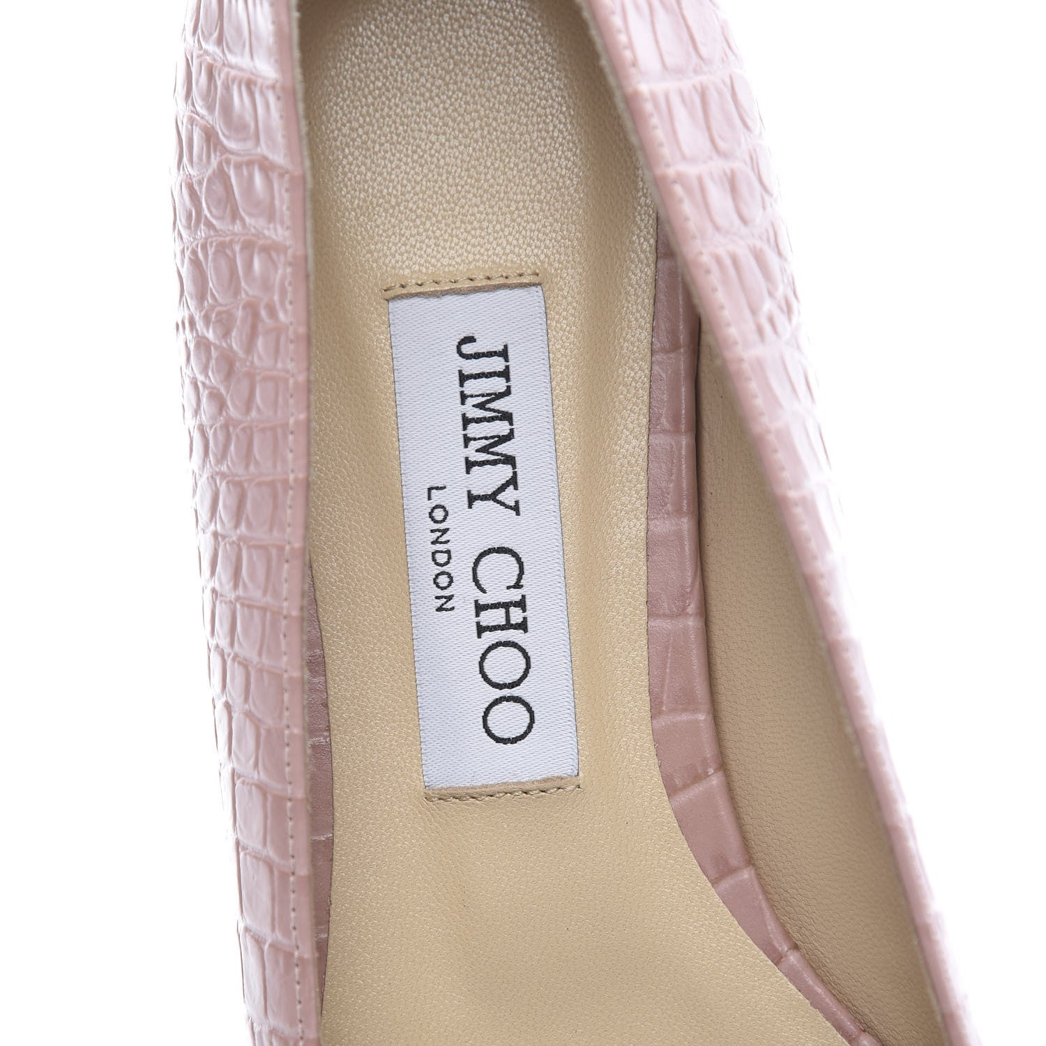Jimmy Choo Crocodile Embossed Calfskin Mirele Ballet Flat 37 Blush 7 of 9