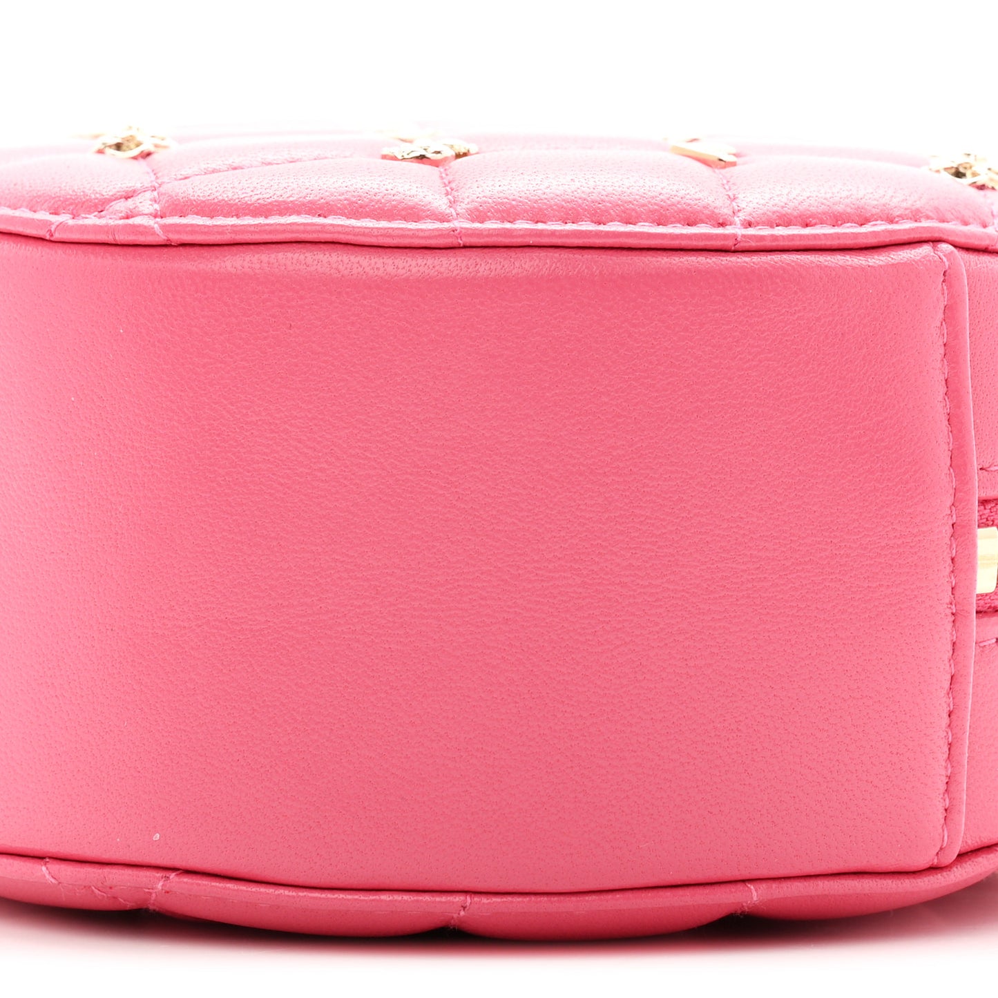 Lambskin Quilted All About Chanel Round Clutch With Chain Pink