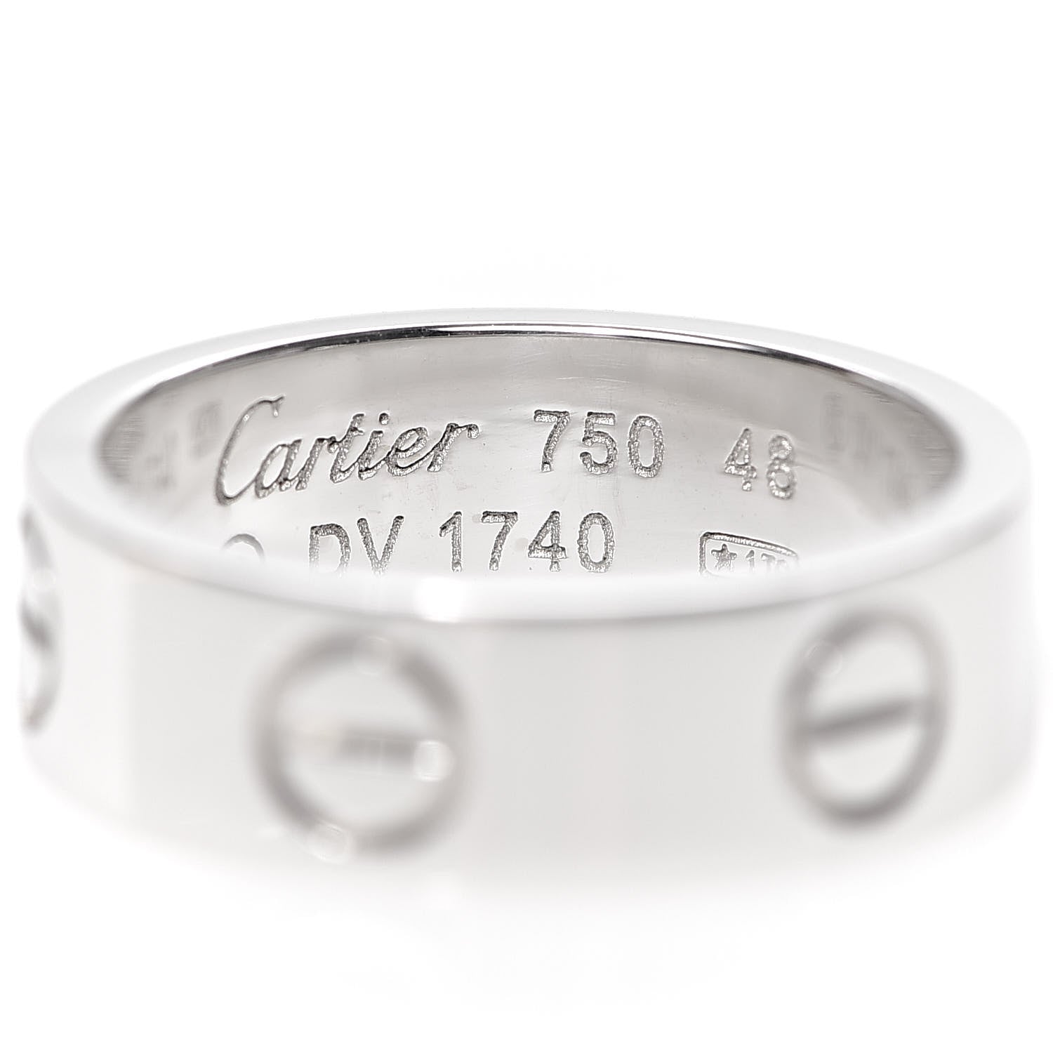 Cartier 18K White Gold 5.5mm LOVE Ring 48 4.5 4 of 4