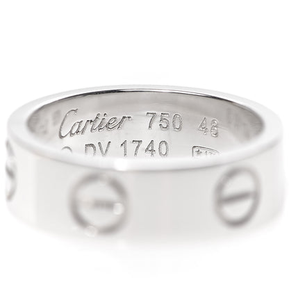 Cartier 18K White Gold 5.5mm LOVE Ring 48 4.5 4 of 4