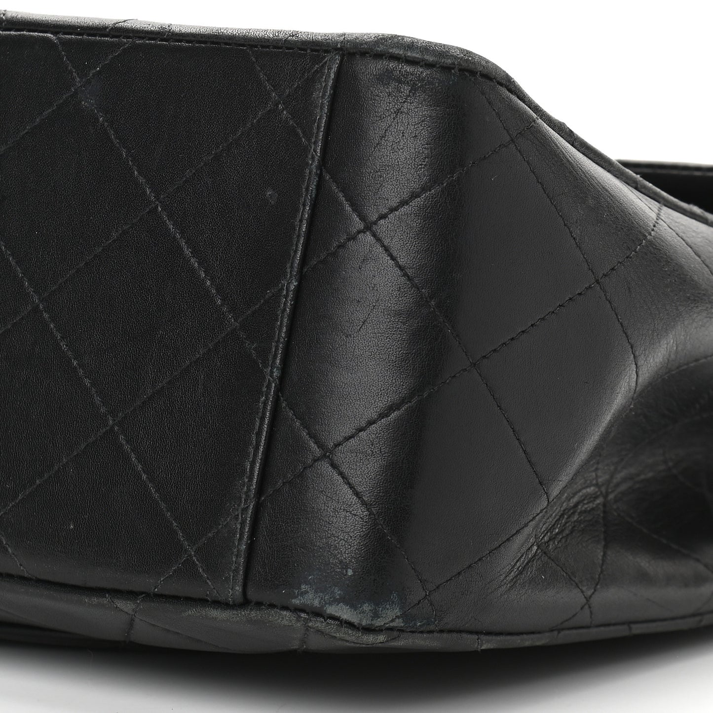 Lambskin Quilted XL Jumbo Single Flap Black