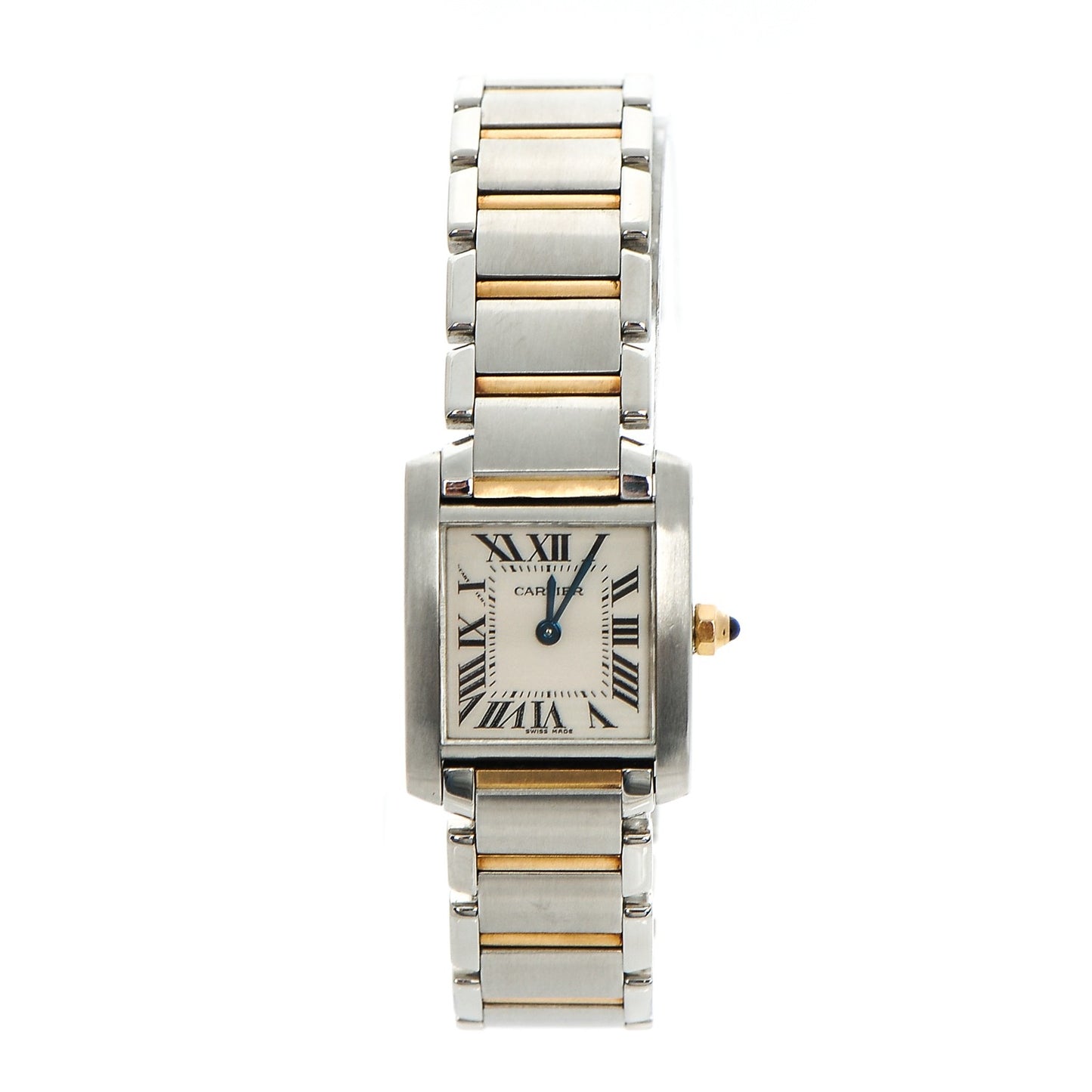 Stainless Steel 18K Yellow Gold 20mm Tank Francaise Quartz Watch