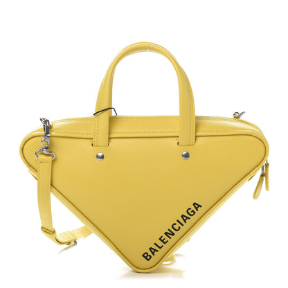 Balenciaga Shiny Day Calfskin Logo XS Triangle Duffle Jaune Black 1 of 11