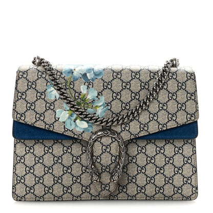 Gucci GG Supreme Monogram Blooms Medium Dionysus Shoulder Bag Beige Navy Vintage Blue 1 of 10