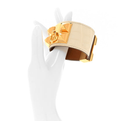 Hermes Matte Alligator Collier de Chien CDC Bracelet T2 Nata 2 of 6
