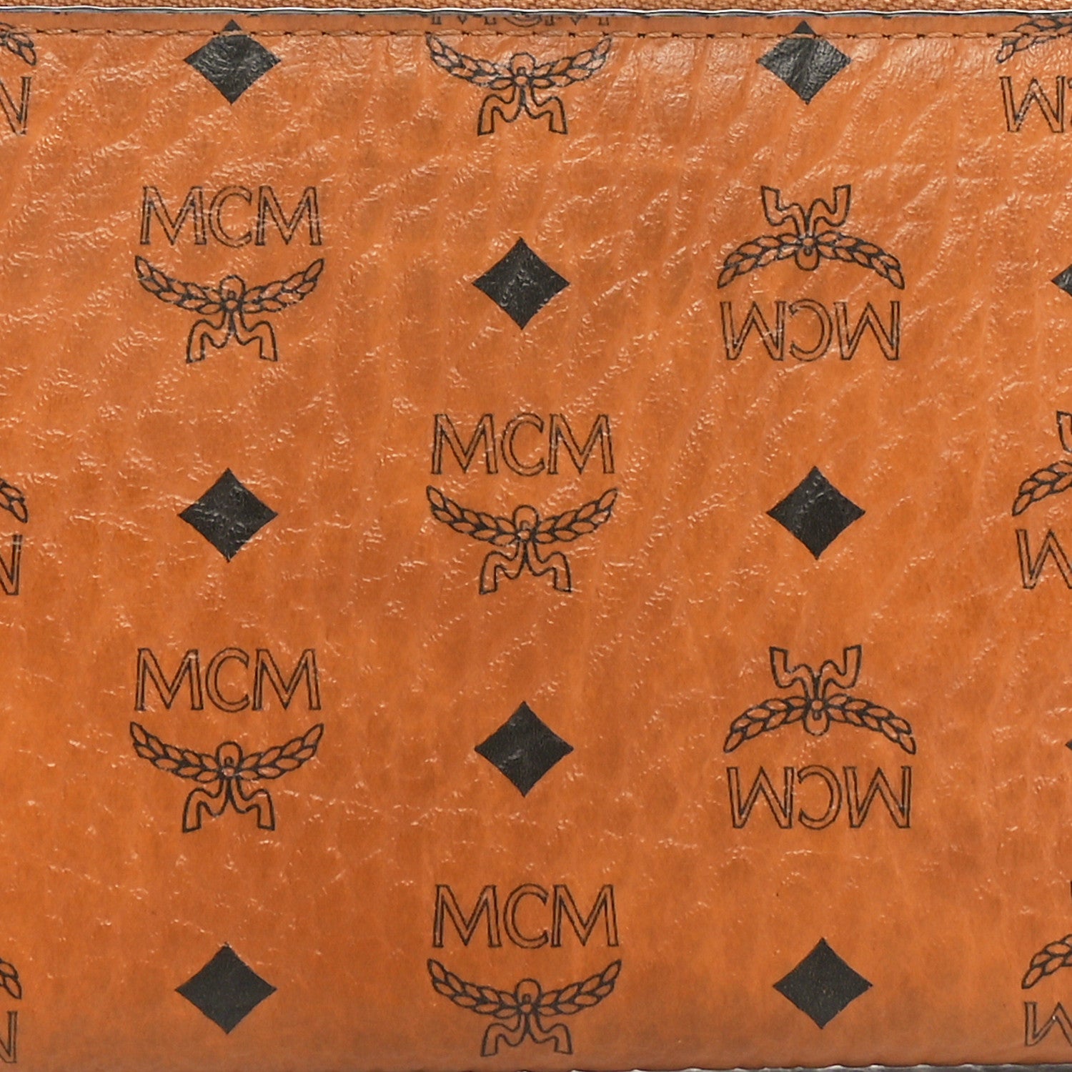 MCM Visetos Large Zip Around Wallet Cognac 7 of 9