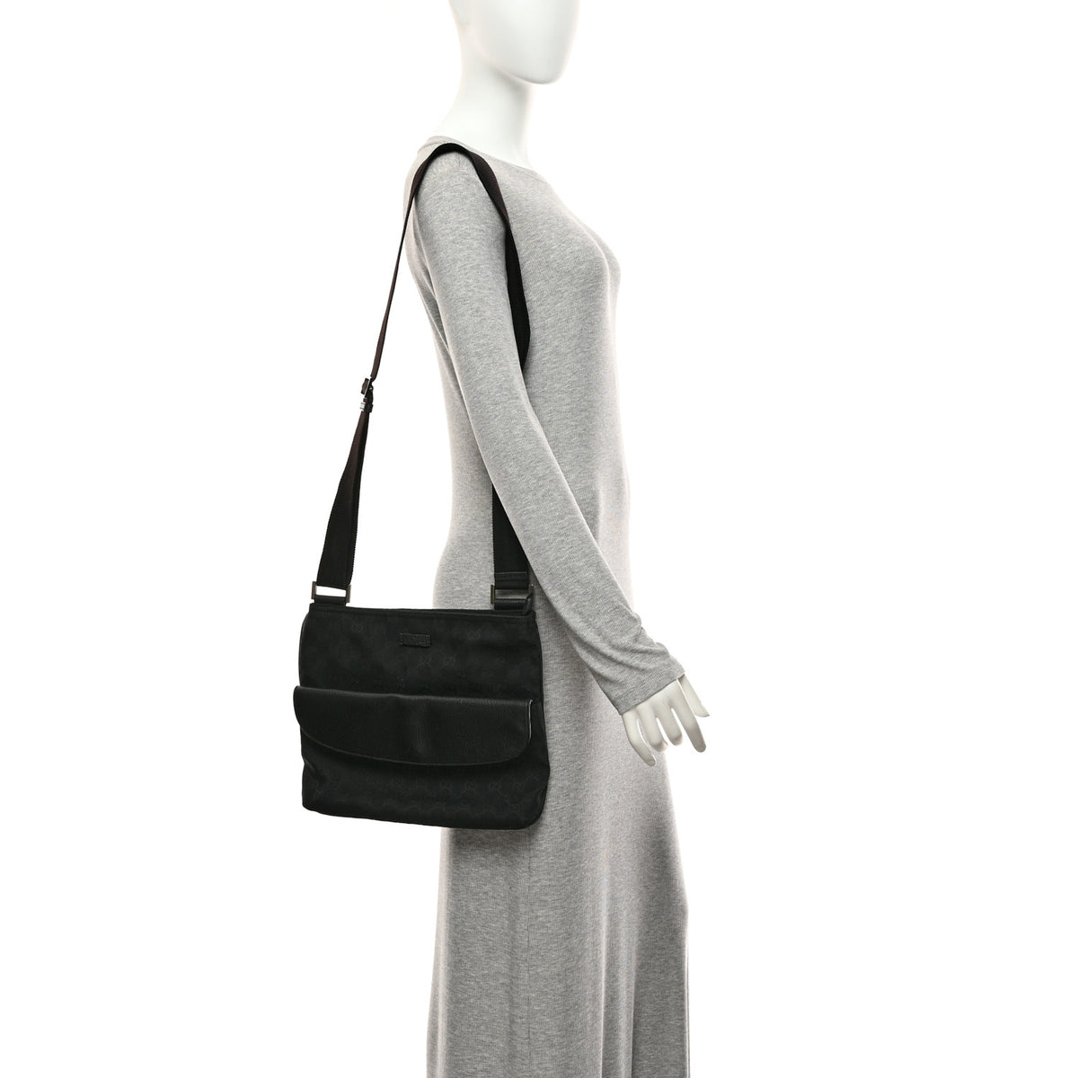 Gucci Monogram Signature Web Small Messenger Black 2 of 11