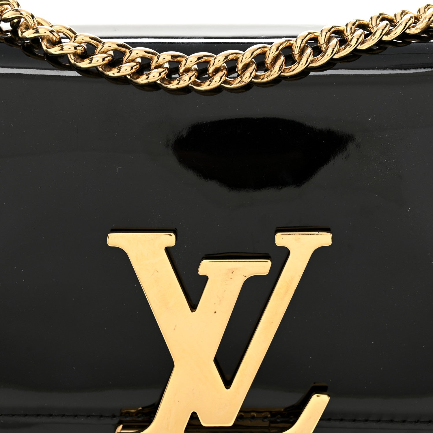 Louis Vuitton Patent Chain Louise MM Black 7 of 10