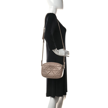 Prada Nappa Triangle Stitched Spectrum Camera Bag Cipria 2 of 13