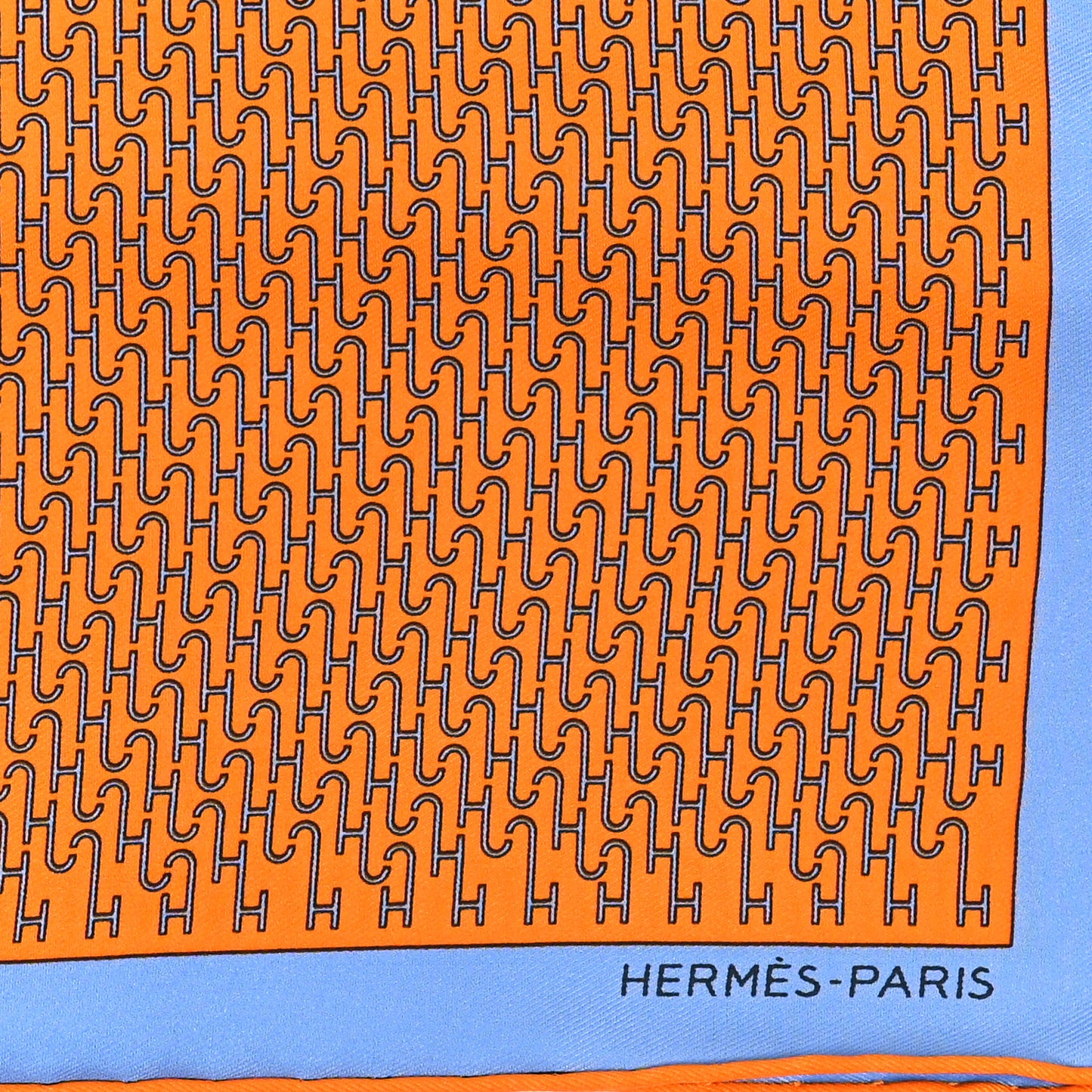 Silk Vintage Puzzle Scarf 45 Orange Ciel