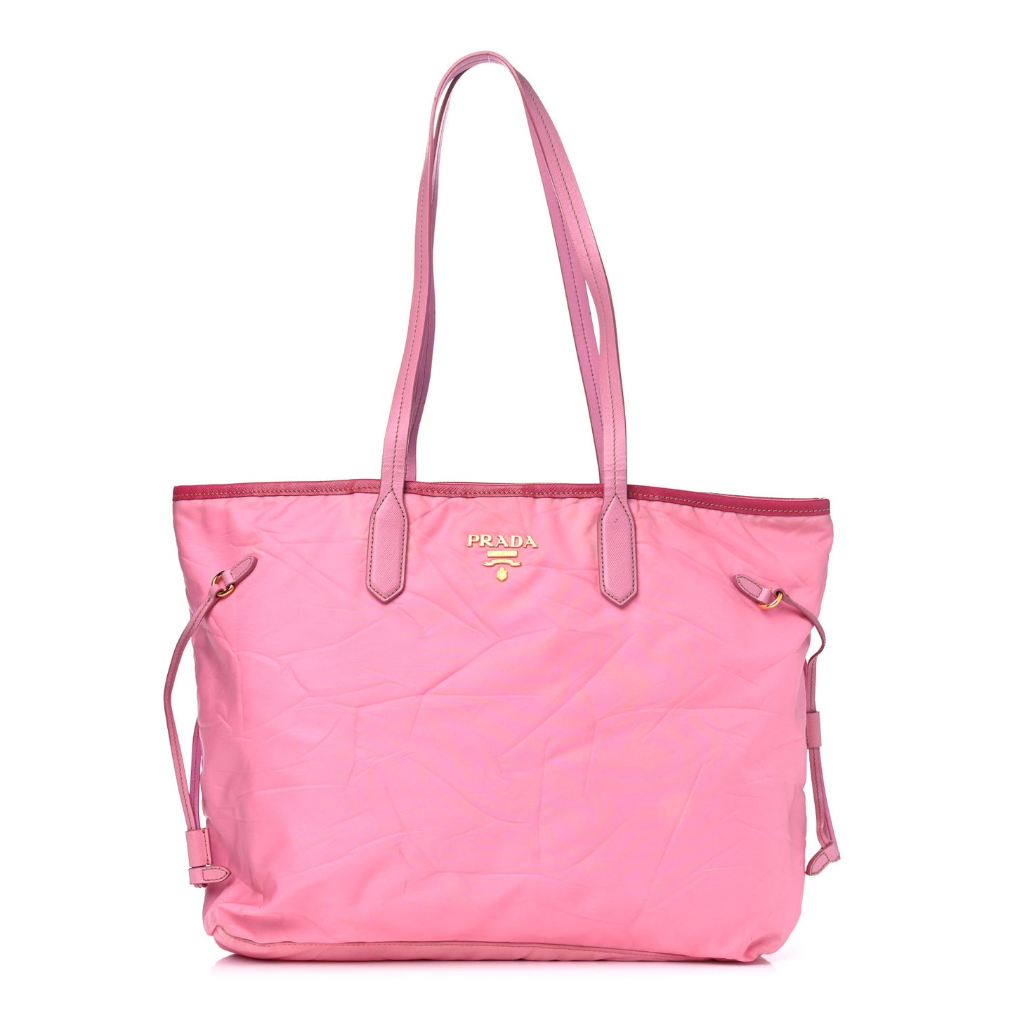 Tessuto Nylon Saffiano Shopping Tote Begonia