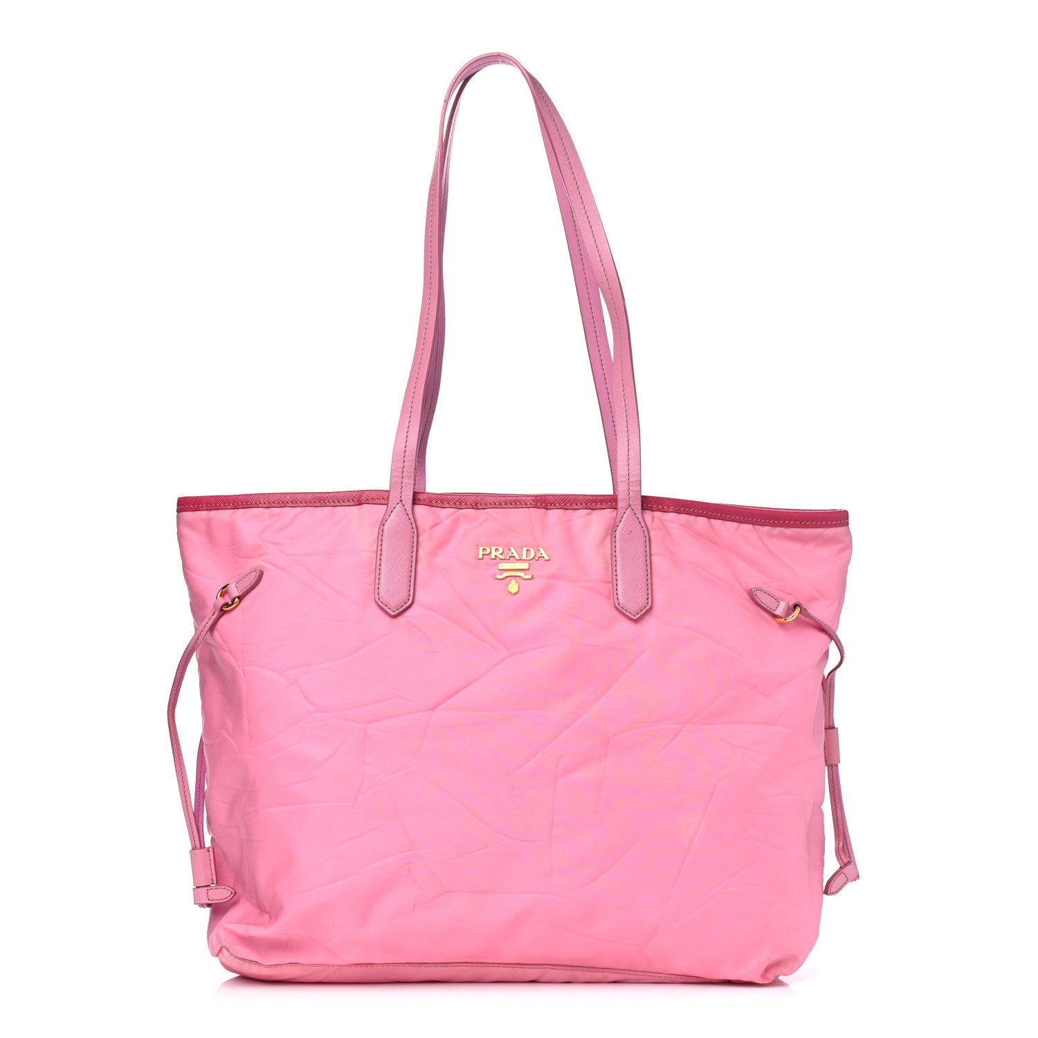 Prada Tessuto Nylon Saffiano Shopping Tote Begonia 1 of 12